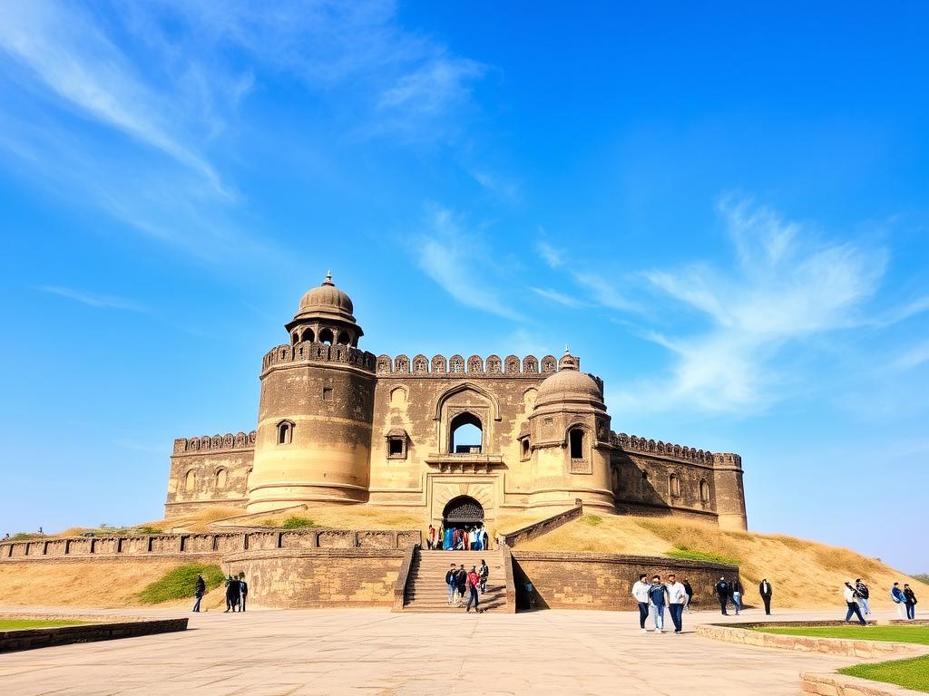 Ballarpur Fort in Maharashtra during winter season with clear skies Ballarpur Fort in Maharashtra during winter season with clear skies