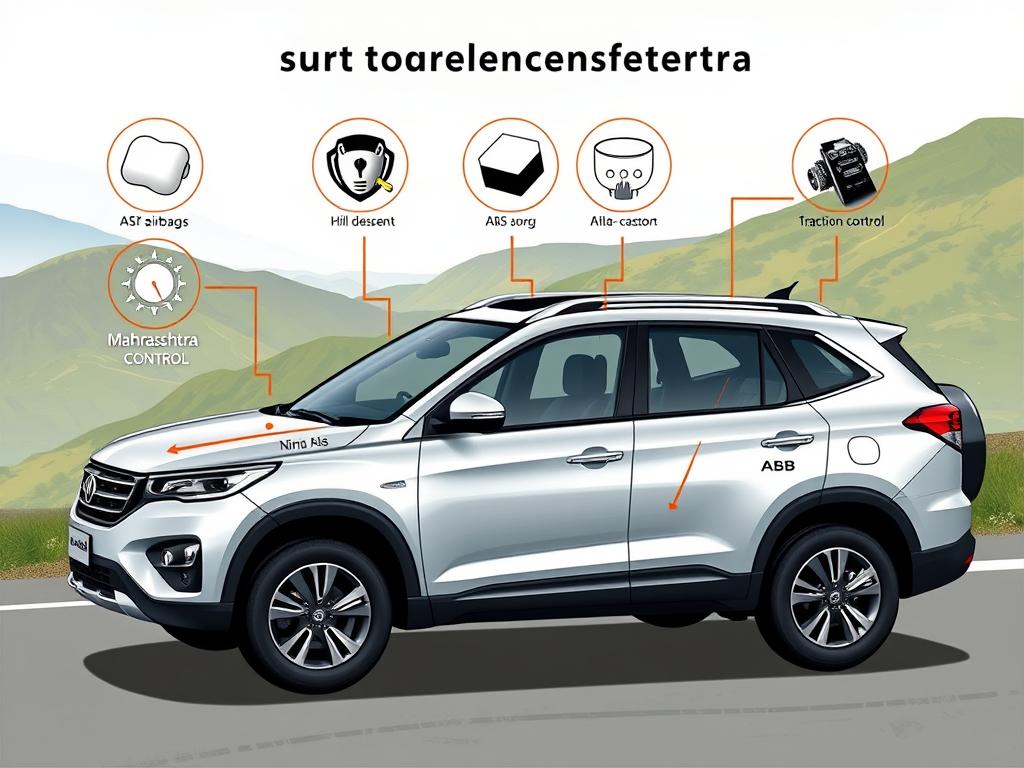Car with safety features highlighted for trekking in Maharashtra Car with safety features highlighted for trekking in Maharashtra