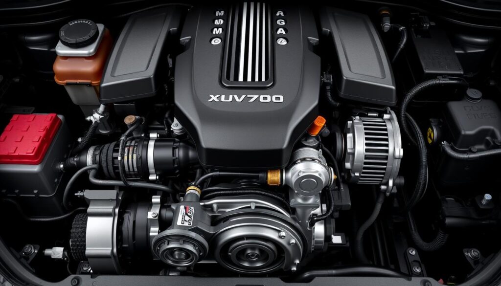Generate an image of the Mahindra XUV700 engine