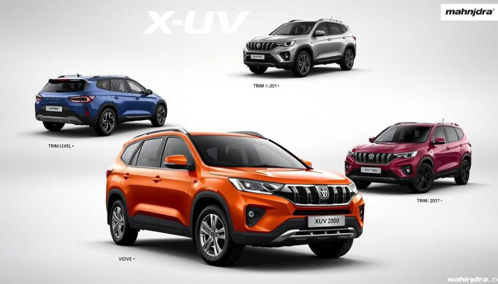 Generate an image of the Mahindra XUV700 in different variants