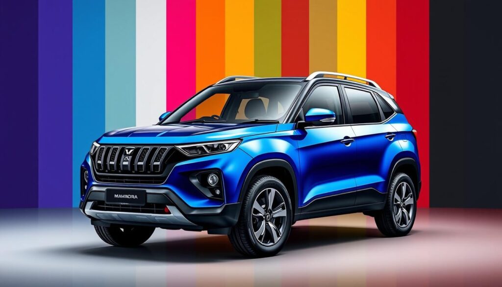 Generate an image of the Mahindra XUV700 in various colours