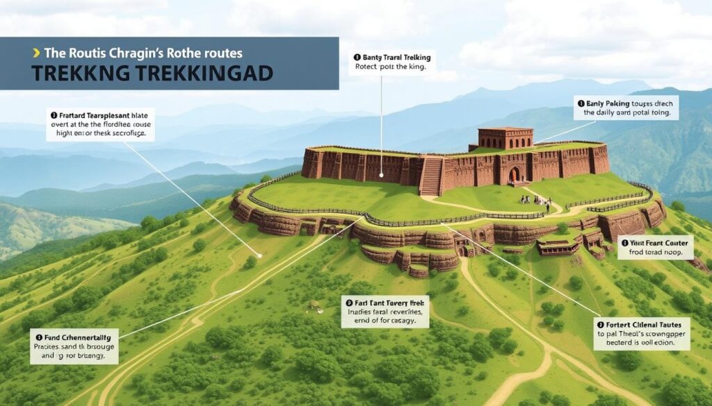 Image of Harishchandragad Fort with multiple trekking routes