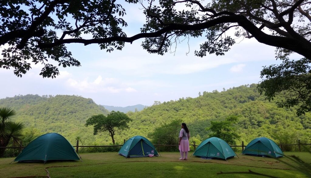 Image of a serene camping site near Konkan Kada at Harishchandragad
