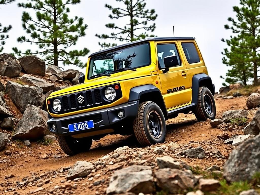 Maruti Suzuki Jimny 2025 navigating through challenging terrain Maruti Suzuki Jimny 2025 navigating through challenging terrain