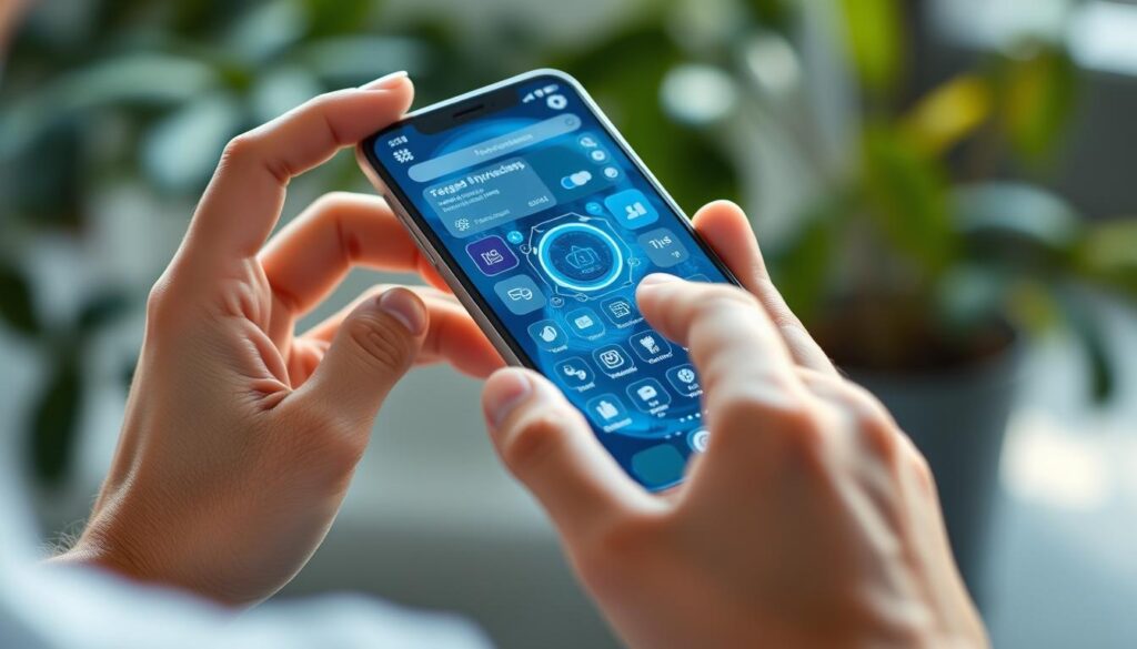 A person using AI features on a 2025 smartphone, representing future-proofing for mobile phones under 25000