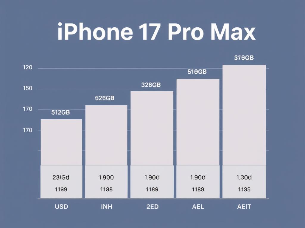 Apple iPhone 17 Pro Max price comparison chart showing different storage variants Apple iPhone 17 Pro Max price comparison chart showing different storage variants
