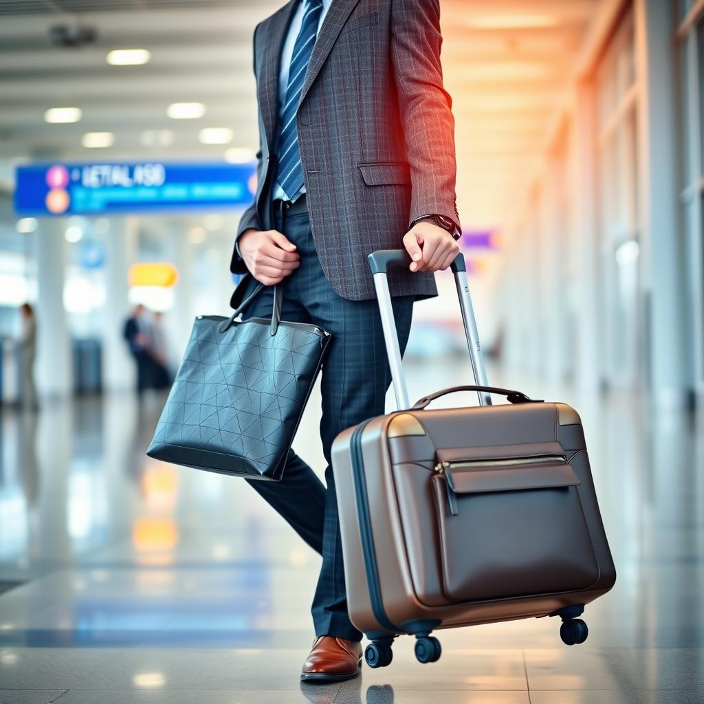 Business traveler boarding frequent flights Business traveler boarding frequent flights