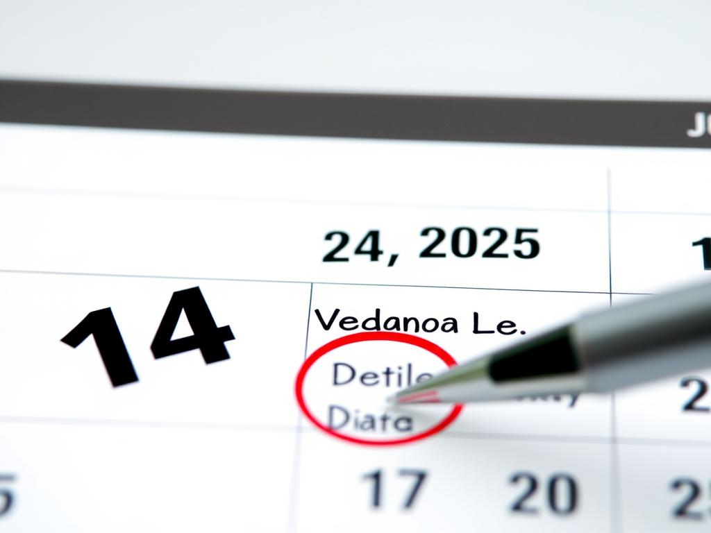 Calendar highlighting Vedanta dividend record date of June 24, 2025 Calendar highlighting Vedanta dividend record date of June 24, 2025