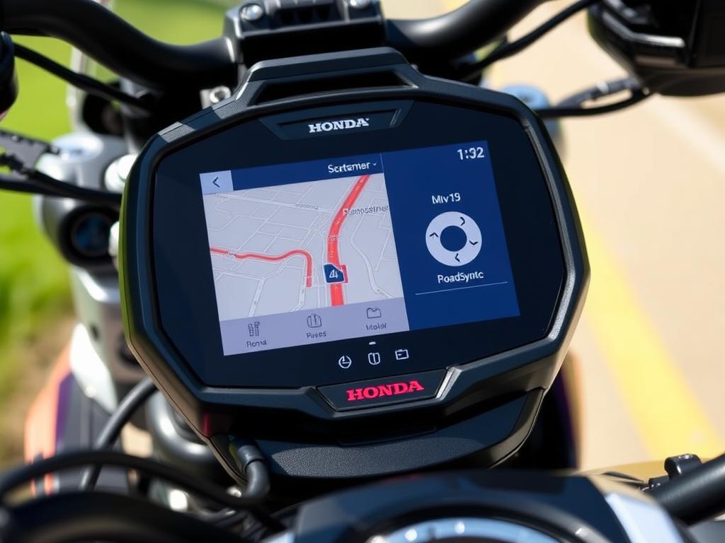 Close-up of the 2025 Honda XL750 Transalp's 5-inch TFT display showing navigation Close-up of the 2025 Honda XL750 Transalp's 5-inch TFT display showing navigation