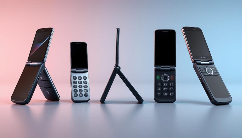 Comparison of Samsung Galaxy Flip 7 alongside previous Flip models and the Motorola Razr Ultra Comparison of Samsung Galaxy Flip 7 alongside previous Flip models and the Motorola Razr Ultra