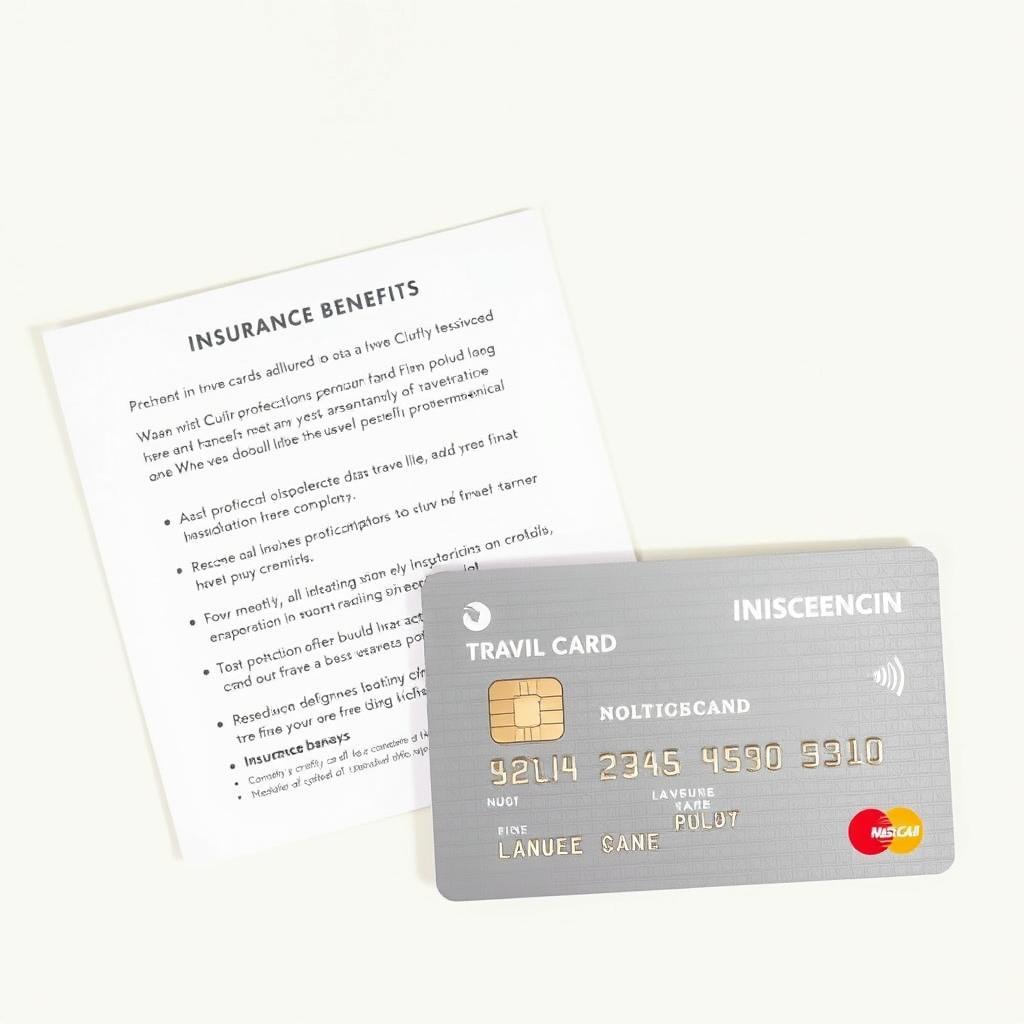 Credit card with travel benefits highlighting insurance coverage Credit card with travel benefits highlighting insurance coverage