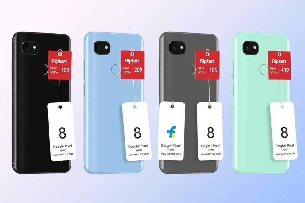 Google Pixel 8a in all four available colors with Flipkart discount tags Google Pixel 8a in all four available colors with Flipkart discount tags