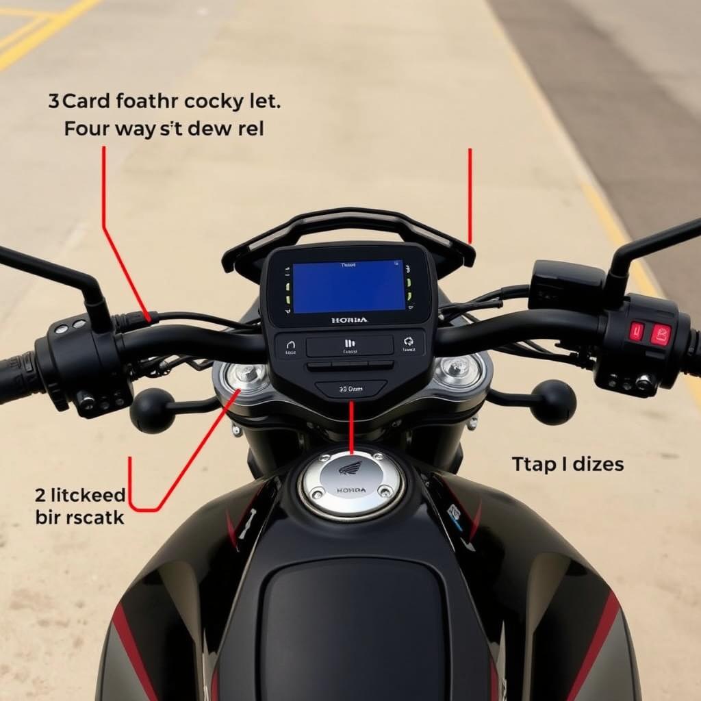 Handlebar view of the 2025 Honda XL750 Transalp showing the controls and TFT display Handlebar view of the 2025 Honda XL750 Transalp showing the controls and TFT display