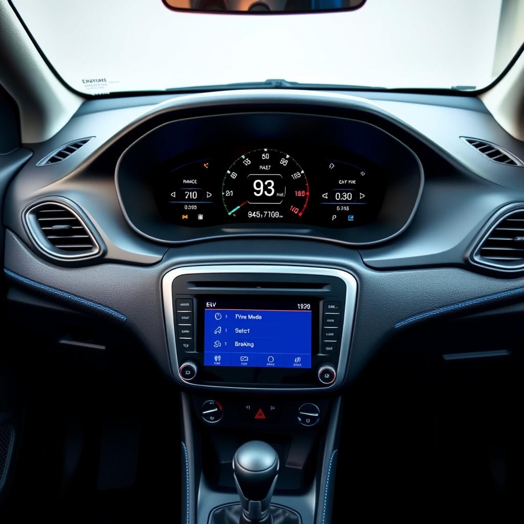 Hyundai Grand i10 Nios Electric interior showing digital displays and EV-specific controls Hyundai Grand i10 Nios Electric interior showing digital displays and EV-specific controls