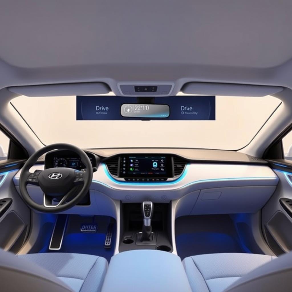Hyundai Inster EV interior dashboard showing advanced technology features Hyundai Inster EV interior dashboard showing advanced technology features