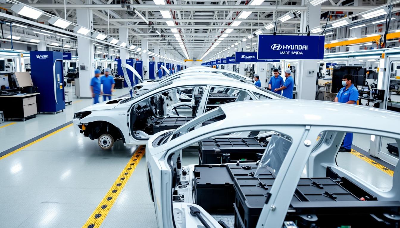 Hyundai's EV manufacturing facility in India showcasing upcoming Hyundai EVs in India