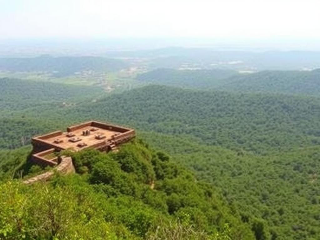 Jungli Jaigad Fort during the post-monsoon season with lush green surroundings Jungli Jaigad Fort during the post-monsoon season with lush green surroundings