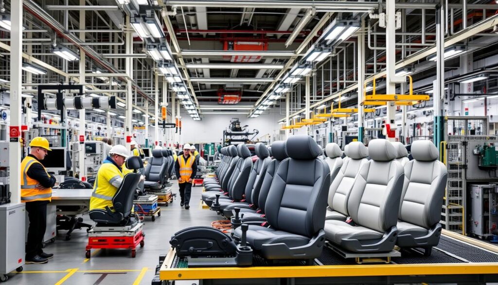 Lear Corporation manufacturing facility showing automotive seating production Lear Corporation manufacturing facility showing automotive seating production