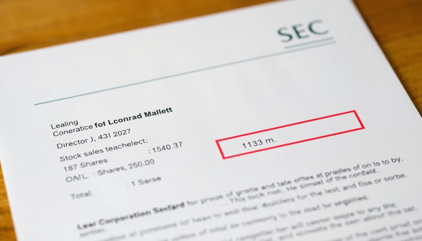Lear Director stock sale SEC filing document showing Conrad Mallett's transaction details