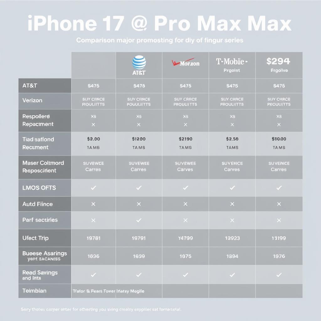 Major carrier promotion comparison for iPhone 17 Pro Max