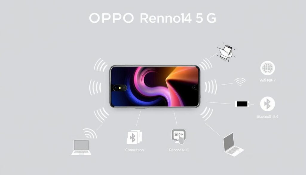 OPPO Reno 14 5G connectivity features including 5G, Wi-Fi 7, and NFC capabilities
