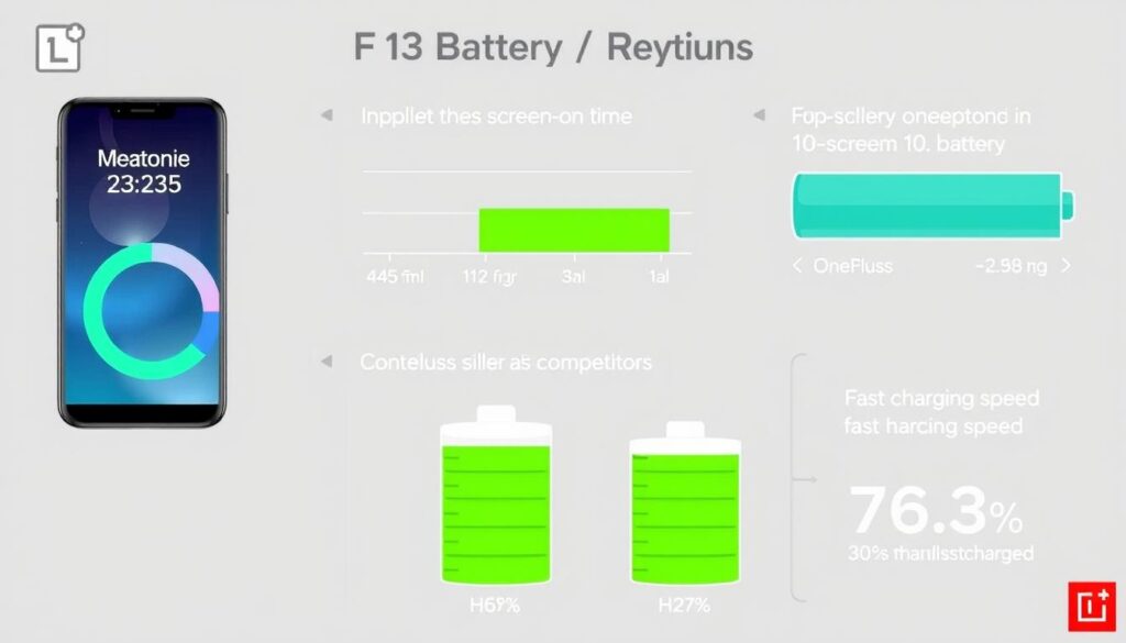 OnePlus 13 battery life chart showing impressive screen-on time OnePlus 13 battery life chart showing impressive screen-on time