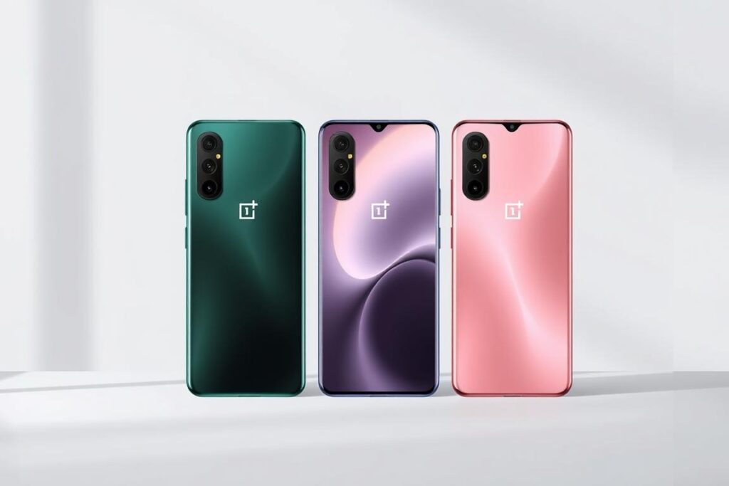 OnePlus 13S in three color variants - Black Velvet, Green Silk, and Pink Satin OnePlus 13S in three color variants - Black Velvet, Green Silk, and Pink Satin