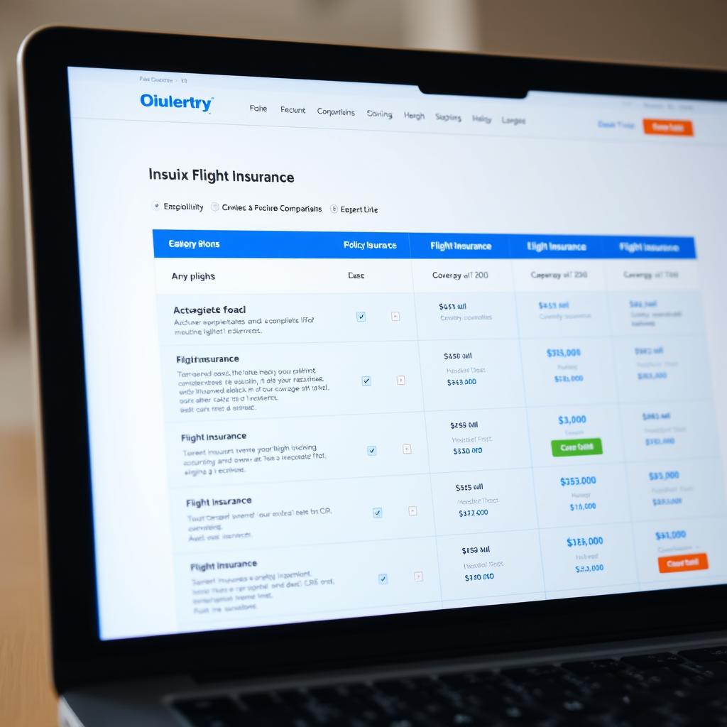 Online insurance comparison website on laptop screen Online insurance comparison website on laptop screen