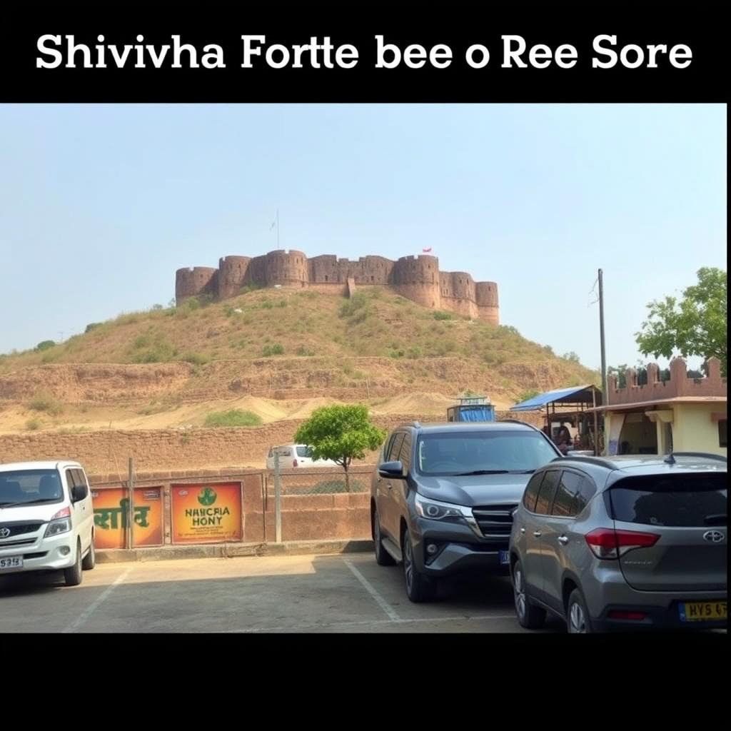 Parking area at the base of Shivneri Fort Parking area at the base of Shivneri Fort
