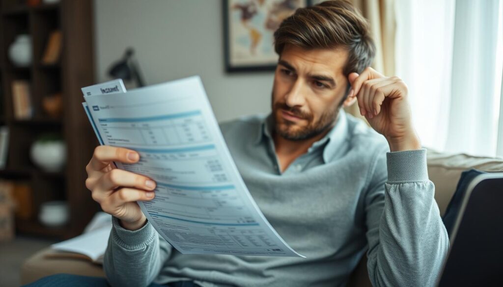 Person contemplating flight accident insurance purchase decision Person contemplating flight accident insurance purchase decision