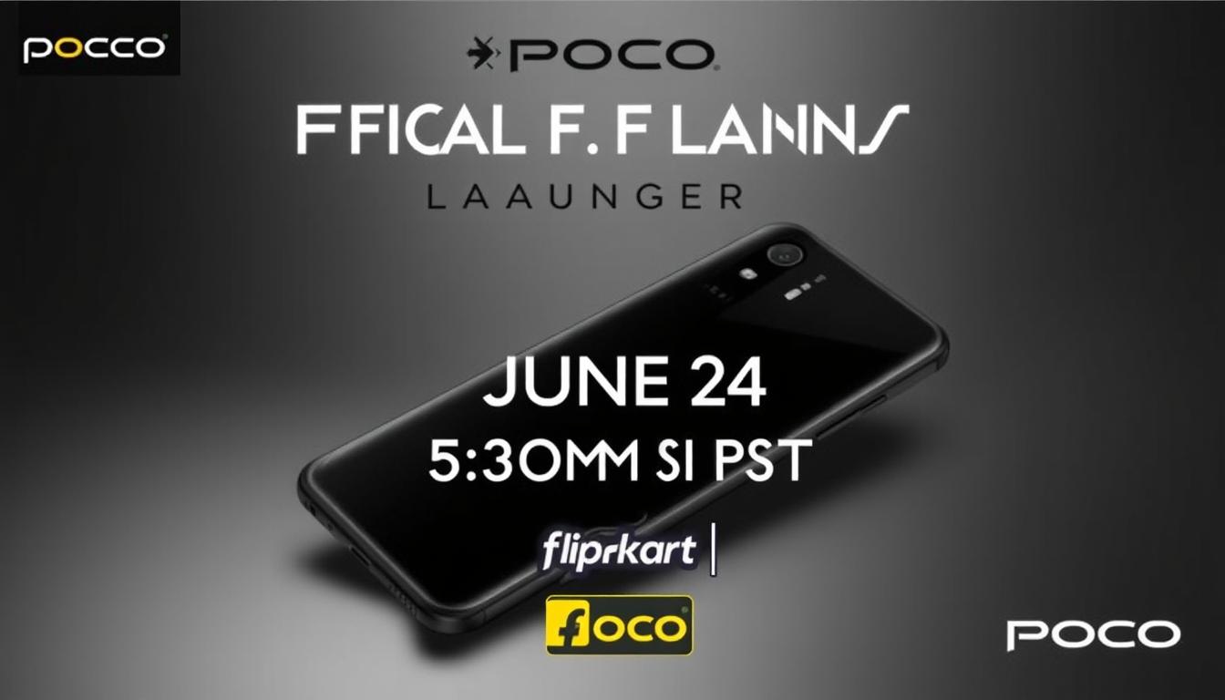Poco F7 official launch announcement showing June 24 launch date in India