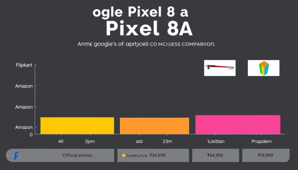 Price comparison chart showing Google Pixel 8a prices across different retailers Price comparison chart showing Google Pixel 8a prices across different retailers