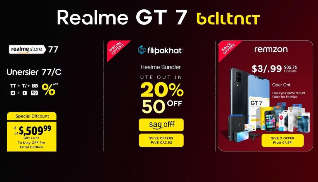 Realme GT 7 discount deals and offers from Amazon, Flipkart, and Realme Store