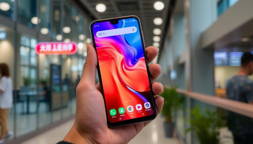 Realme GT 7 lifestyle image showing the phone in use