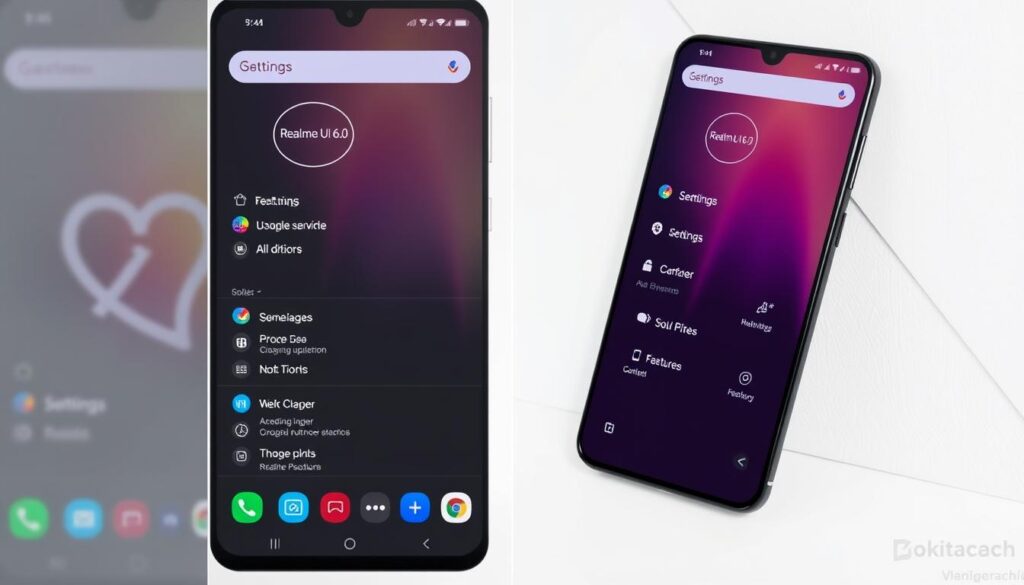 Realme GT 7 software interface showing Realme UI 6.0 based on Android 15