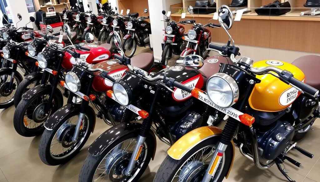 Royal Enfield Bullet 350 lineup showing all color variants affected by the price hike in India Royal Enfield Bullet 350 lineup showing all color variants affected by the price hike in India