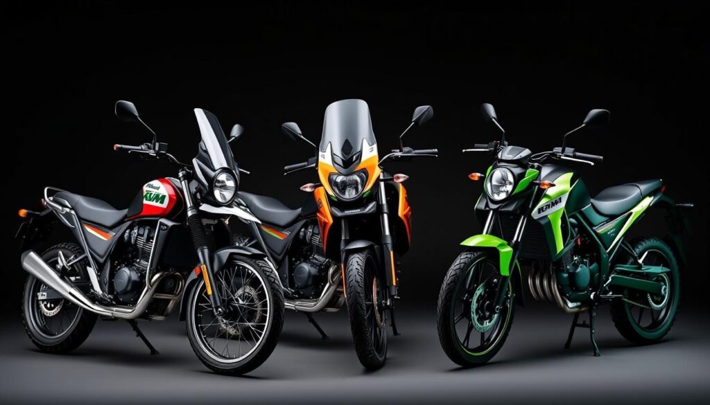 Royal Enfield Himalayan Raid 450cc alongside competitor motorcycles Royal Enfield Himalayan Raid 450cc alongside competitor motorcycles