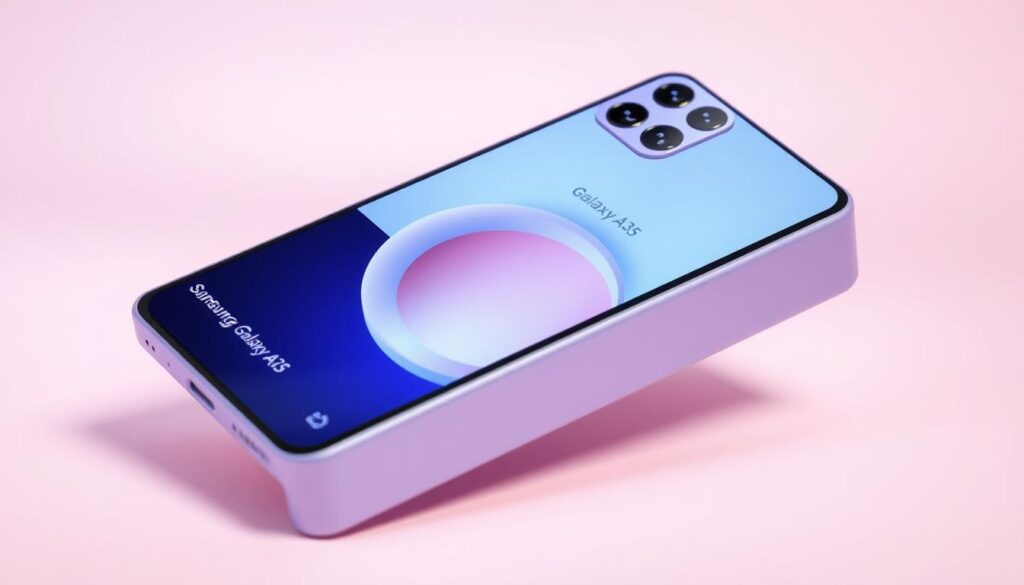 Samsung Galaxy A35 5G in lilac color showing its triple camera setup - Best Samsung Smartphone Offer Prices 2025 India Samsung Galaxy A35 5G in lilac color showing its triple camera setup - Best Samsung Smartphone Offer Prices 2025 India