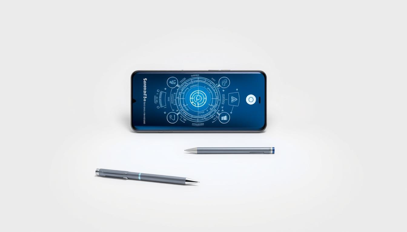 Samsung Galaxy S25 Ultra with S Pen and AI features highlighted