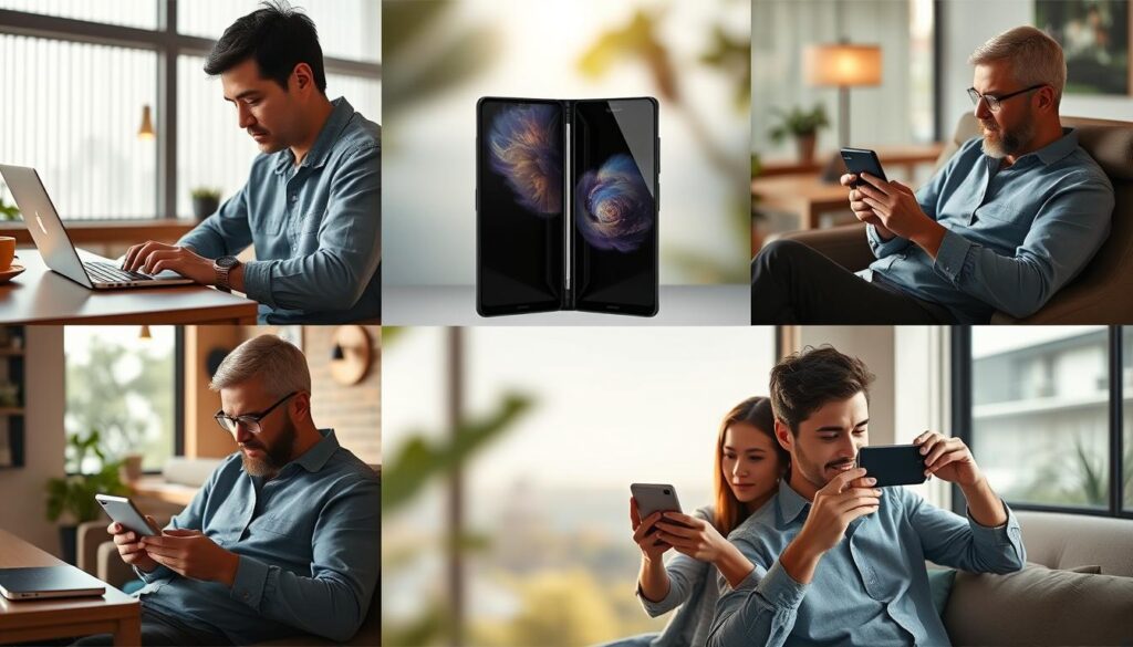 Samsung Galaxy Z Fold 7 being used in various scenarios showing its versatility Samsung Galaxy Z Fold 7 being used in various scenarios showing its versatility