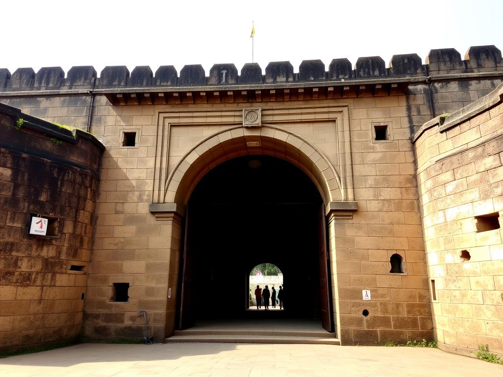 Seven gates of Shivneri Fort showing historic architecture Seven gates of Shivneri Fort showing historic architecture