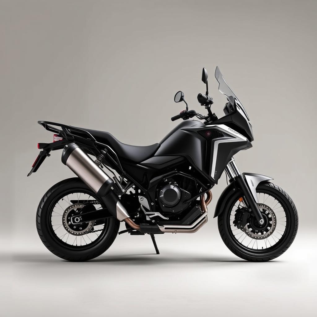 Side profile of the 2025 Honda XL750 Transalp in Graphite Black color Side profile of the 2025 Honda XL750 Transalp in Graphite Black color