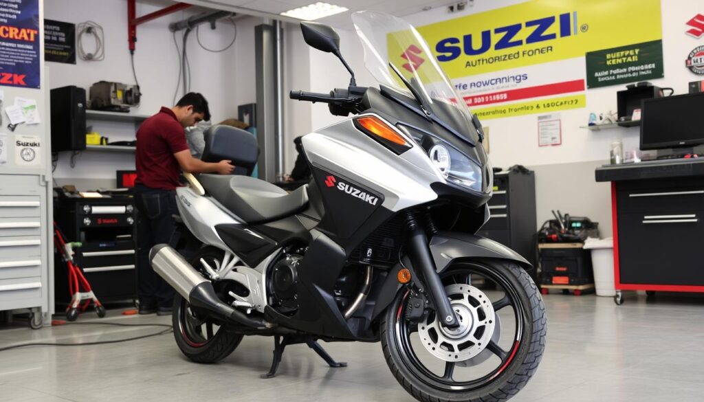 Suzuki Burgman 400 at service center in India Suzuki Burgman 400 at service center in India