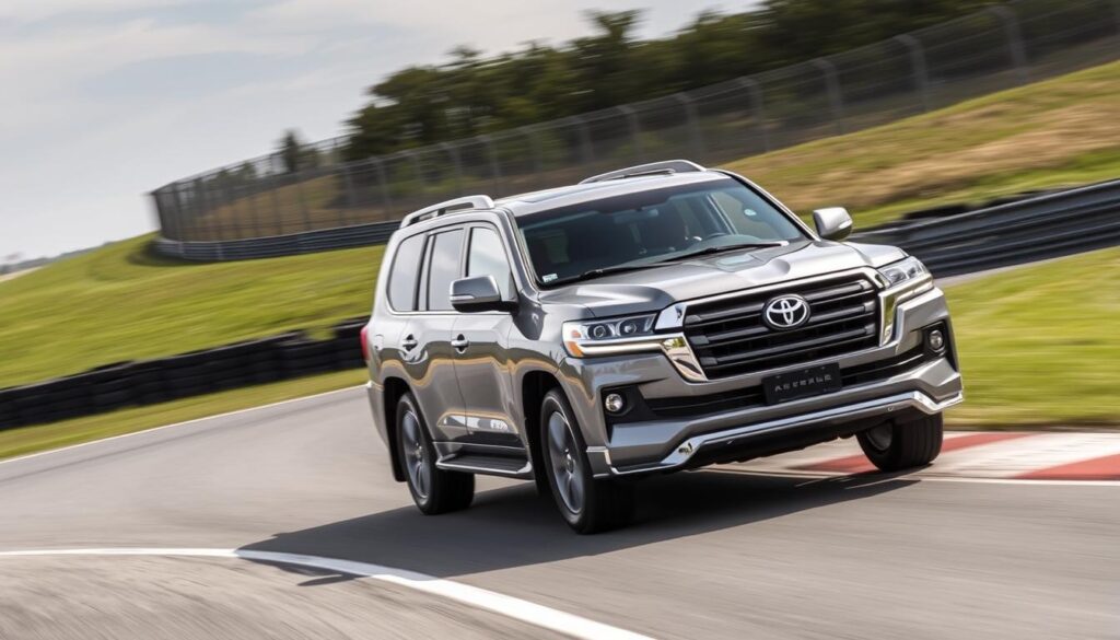 Toyota Land Cruiser 300 Hybrid performance demonstration on a test track Toyota Land Cruiser 300 Hybrid performance demonstration on a test track