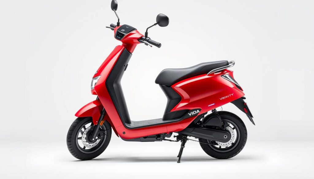 Vida VX2 electric scooter showcasing key design elements and features Vida VX2 electric scooter showcasing key design elements and features
