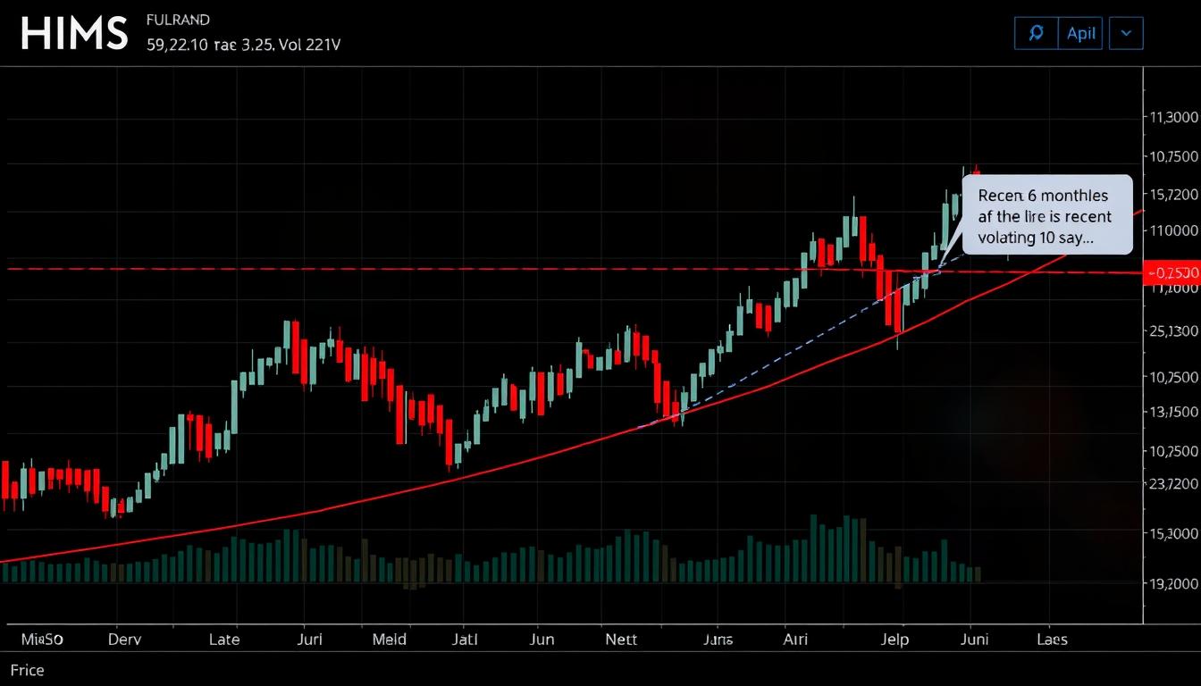 HIMS Stock price chart showing recent volatility and year-to-date performance