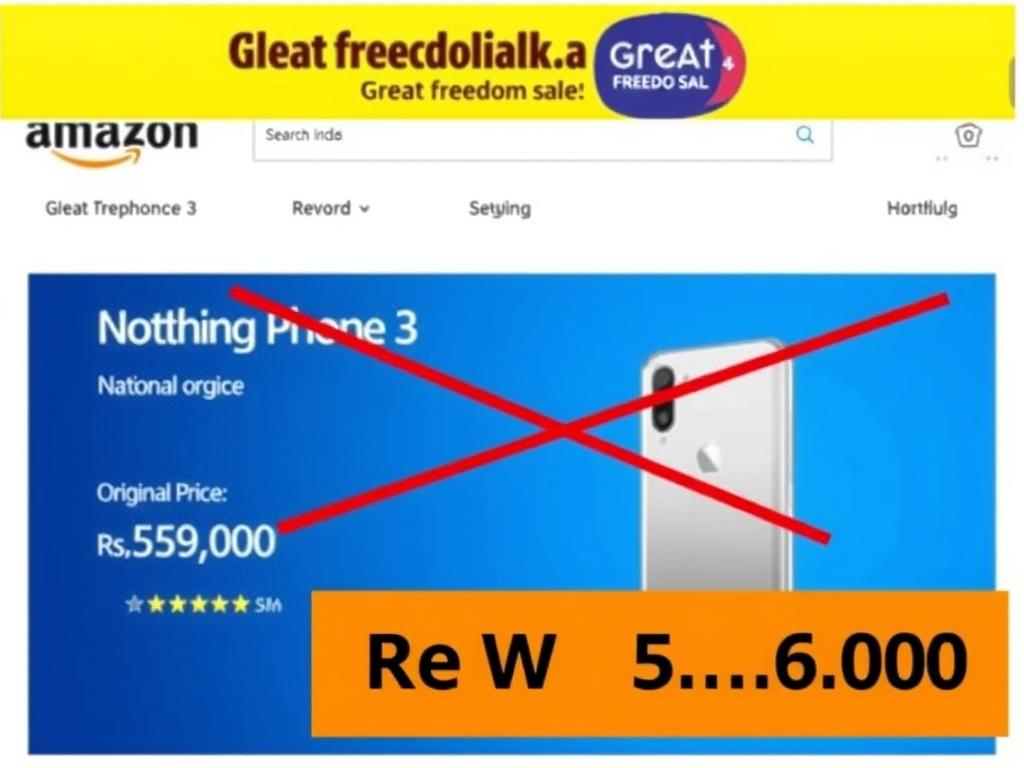 Nothing Phone 3 Amazon listing showing the Rs 24,499 price drop Nothing Phone 3 Amazon listing showing the Rs 24,499 price drop